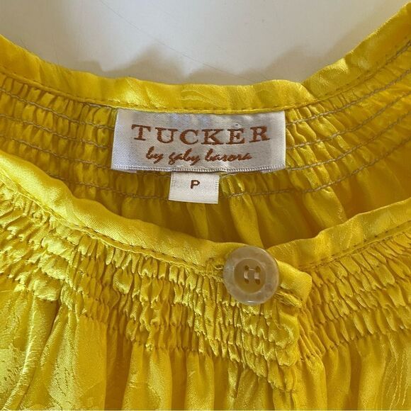 Tucker Silk Balloon Sleeve Blouse - Picture 3 of 7